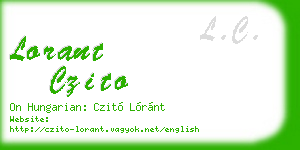 lorant czito business card